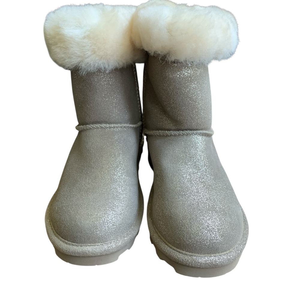 BearPaw Glittery Gold Boots with Cream Fur - Waterproof, Stain Resistant - NWT - Picture 2 of 6